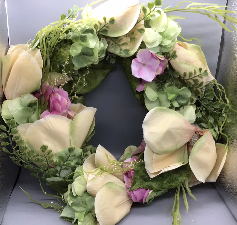 Summer Flowers Artificial Door/ Wall Wreath 22Ó Dia NIP Hydrangea