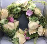 Summer Flowers Artificial Door/ Wall Wreath 22Ó Dia NIP Hydrangea