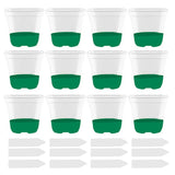 Transparent Plant Pots 12 Pieces with Drain Holes and Labels for Garden Use Garden Plants