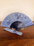 Hydrangea Pattern Fan Blue Fabric Flower Design Hydrangea