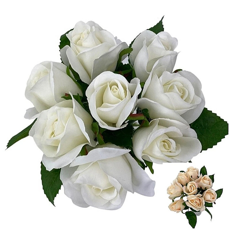Artificial Silk Flower Eight Rose Wedding Bouquet/Flower Posy Bouquet