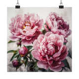 Pink Peonies Flower Art Print, Pink Flower Painting, Flower DŽcor 06 Peony