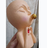 NEW! Girl Face Blowing Bubble with Heart Pot, Plants Planter Fairy Garden Decor Garden Plants