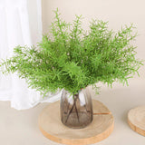 2pcs Artificial Radix Asparagi Fern Bush 17.5" Faux Asparagus Fake Rosemary P... Green Plant