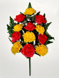 Memorial 20" Spray Fuchsia Rose Yellow Carnation Outdoor Flower Cemetery US #184 Carnation
