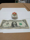 Vintage Small Porcelain Carnation Flower Trinket Box Carnation