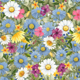 1/2 Yard Fabric - Shop Hopping | Multi Spring Bouquet by Beth Albert - 3 Wishes Flowering Plants