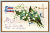Easter Greeting, Lily Of The Valley, Forget Me Nots, Cross, E. Nash Postcard Lily