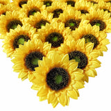 50pcs 3.5'' Artificial Sunflower Heads Bulk Yellow Sunflower Artificial Flowe... Sunflower