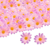 100pcs Artificial Daisies Flower Heads,1.6" Silk Fake Daisies, Orange/Purple Daisies