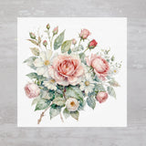 Roses & Daisies 1 of 10 Fabric Quilting Panel Craft Sewing Quilt Block A811 Roses