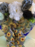 heart shaped wall hanging With Sunflowers And More Flowers. Sunflower