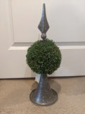 A&B Home 18" Grass Ball Topiary With Metal Finial On Stand Green Plant