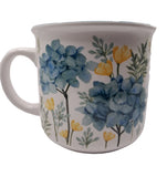 Burton & BURTON Blue Hydrangea Floral Ceramic Coffee MugCup  Rebecca Canale Hydrangea