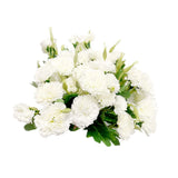 4 Bunches Bouquet of Artificial Silk Flower White Carnations Permanent Flower... Carnation