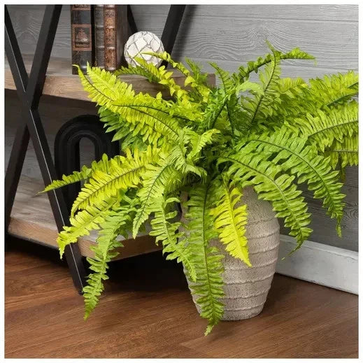 1 Bush Natural Look 23" x 29" Artificial Boston Fern Decorative Bush Green Plant