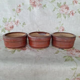 Red ceramic plant pot 3 pieces mini mini bonsai succulent plant pot gardening Garden Plants