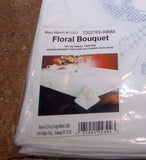 Tobin Stamped Cross Stitch Embroidery Tablecloth FLORAL BOUQUET 58" x 90" Bouquet