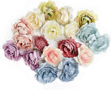 24 Pcs Artificial Rose Flower Heads Silk Flower for Wedding Bouquet Decoration H Bouquet