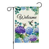 Blue Hydrangea Flower Spring Garden Flag 12x18 Inch Double Sided Burlap  Decor Hydrangea