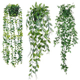 Fake Hanging Plants 3 Pack Artificial Eucalyptus Fake Potted Greenery Faux Eu... Green Plant