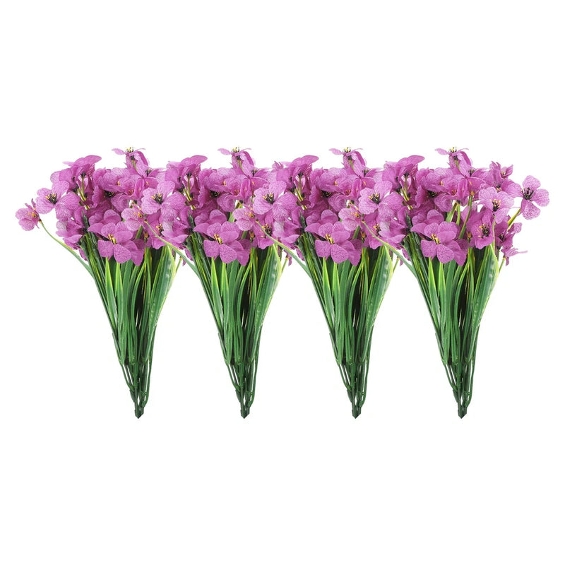 Artificial Flower Heads, Plastic Fake Plants Hydrangea Light Purple Faux 12Pcs Hydrangea