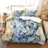 3D Hydrangea Floral Blue Quilt Cover Set Bedding Sets Pillowcases 60 Hydrangea