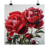 Red Peonies Flower Art Print, Red Flower Painting, Flower DŽcor 11 Peony