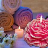 Jumbo Pink Peony Flower Unscented Soy Wax Candle Peony