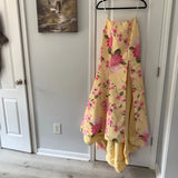 Sherri Hill Yellow Floral High Slit Prom dress Dress Size 0 Hydrangea Print Hydrangea