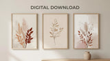 Boho Pampas Botanical Wall Art Set of 3 Ð Neutral Botanical Prints Pampas Grass