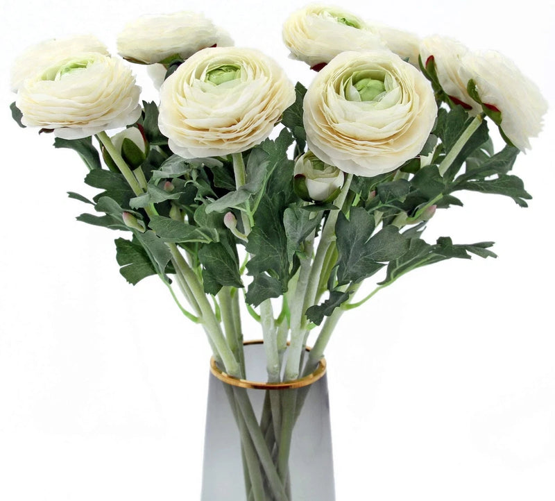 Artificial Ranunculus Flowers with Real Touch Stem, Silk Ranunculus Flowers(1... Ranunculus