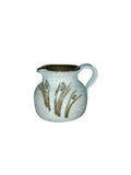 Pottery Creamer Syrup Pitcher Pampas Grass Cattails Brown Speckled Sand ART Pampas Grass