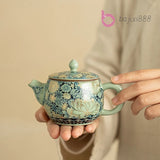 Jingdezhen-Glazed Flower Teapot Wanhua Gilding Peony Hanwa Pot Kung Fu Tea Set Peony