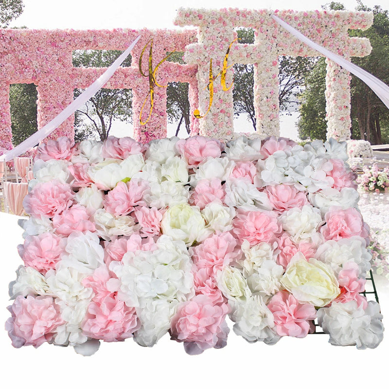 6x Artificial Silk Flower Wall Hydrangea Panel Bouquet Wedding Party Home Decor Hydrangea