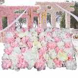 6x Artificial Silk Flower Wall Hydrangea Panel Bouquet Wedding Party Home Decor Hydrangea