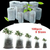 Plant Your Garden Sustainably 100pcs Biodegradable Non woven Grow Bags Garden Plants