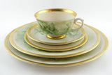 1970s Hand Painted Floral Porcelain 5 Piece Place Setting Hydrangea Signed VGOOD Hydrangea