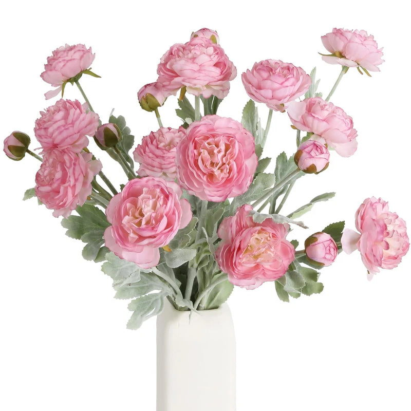 Pink Peonies Artificial Flowers 6pcs Pink Artificial Ranunculus Flowers18Head... Peony