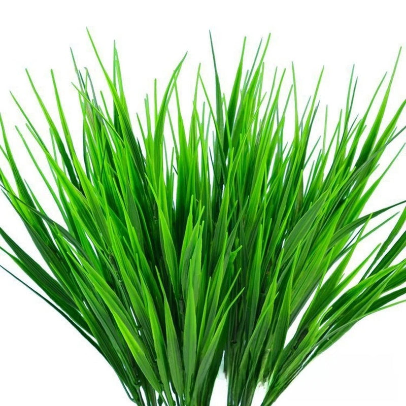 Plastic Artificial Grass 5PCS for Vase Wedding Outdoor Floral Decor 32cm 38cm Green Plant