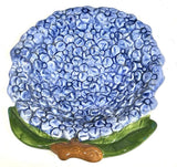 Vintage '90s Hollywood Regency Blue Hydrangea Flower Vanity Ring Trinket Dish Hydrangea