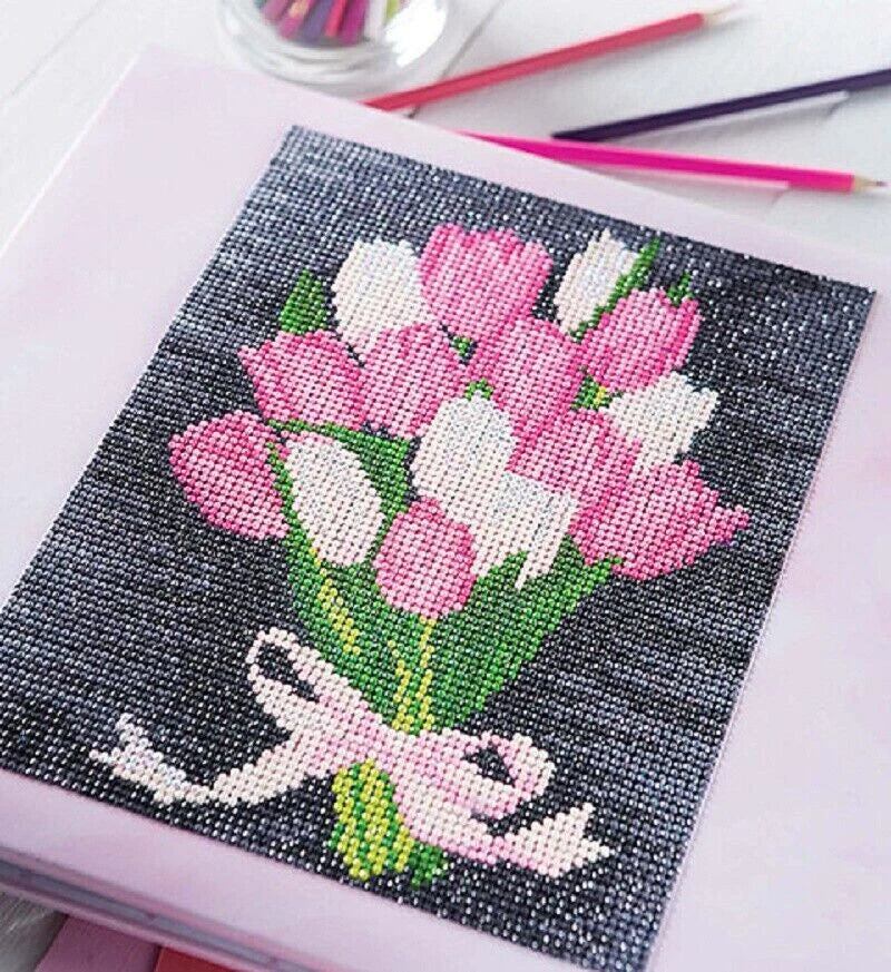 Diamond Dotting Art FLOWERS ~ Iris, Rose, Tulip, Leaves, Sunflower, Daisy + Sunflower
