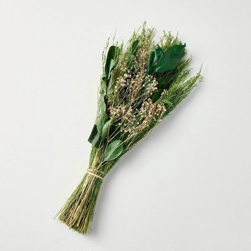 Hearth & Hand Preserved Mixed Leaf Grass Bundle 20" Green Artificial Dried Flower