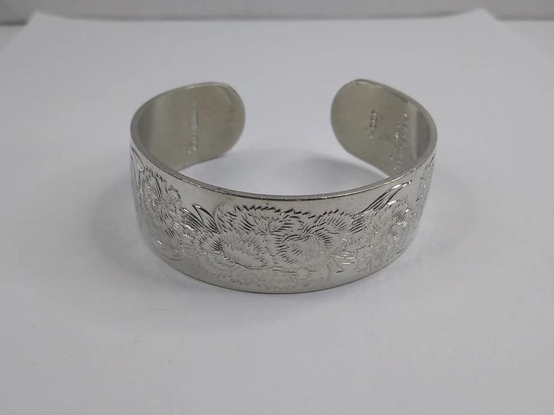 Kirk Stieff Vintage 900-1 Pewter Flower of the Month Carnation Bracelet 7.5Ó Carnation