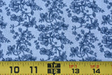 By 1/2 Yd, Vintage, Blue Floral on Light-Blue Quilt Cotton, P7712 Flowering Plants