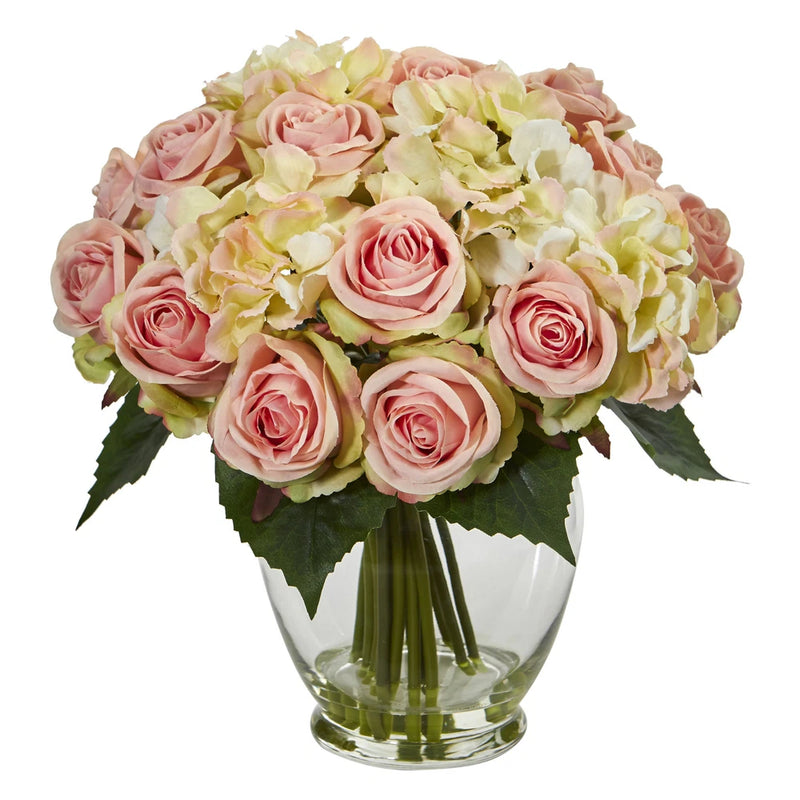 Rose And Hydrangea Bouquet Artificial Flower Arrangement Hydrangea