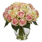 Rose And Hydrangea Bouquet Artificial Flower Arrangement Hydrangea