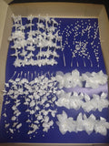 48 Piece Set, Vintage Corsage Bouquet Flowers, Millinery Orchids & Pearl Sprays Bouquet
