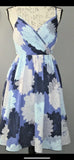 NWT Banana Republic Hydrangea Floral Fit Flare Crossover Strap dress NWT ! Hydrangea