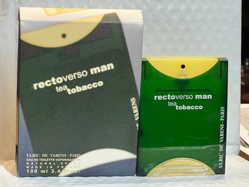 ULRIC DE VARENS RECTOVERSO MAN TEA TOBACCO EDT SPRAY FOR MEN-3.4 OZ/100 ML -RARE EDT